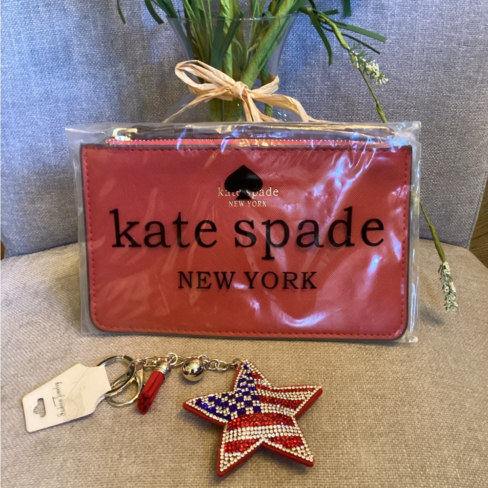 Kate Spade Red zip top Wristlet NWT